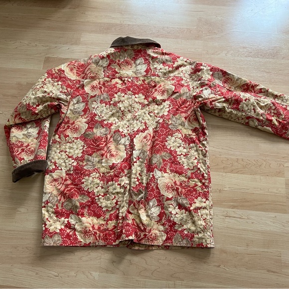 VINTAGE LL BEAN CHORE COAT FLORAL PRINT BARN JACKET XL - Picture 6 of 11